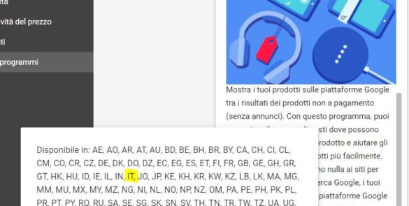 Google shopping Gratis è arrivato in Italia