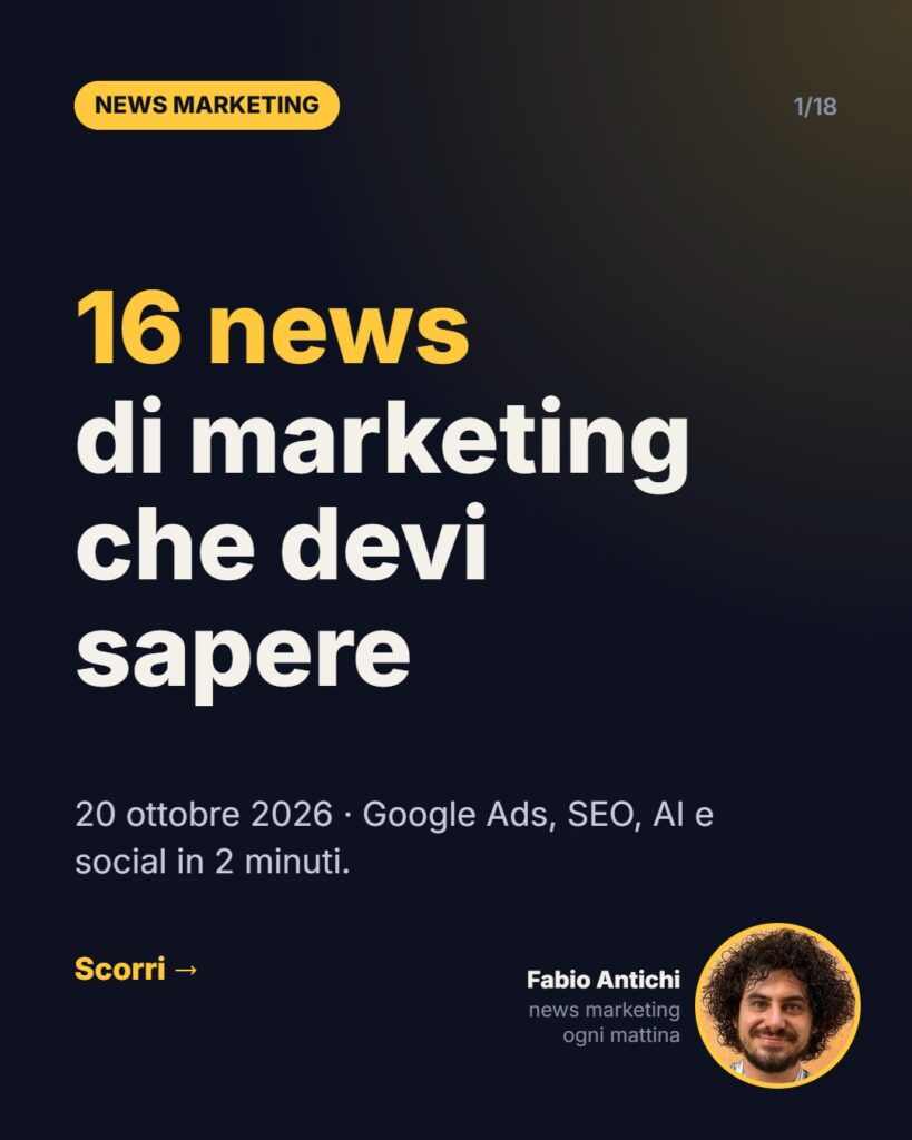 News marketing del 20 ottobre 2026