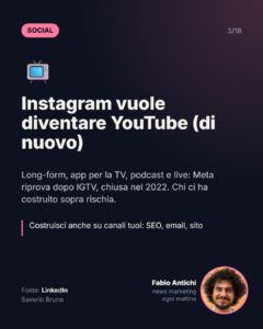 Instagram vuole diventare YouTube (di nuovo)