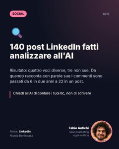 140 post LinkedIn fatti analizzare all'AI
