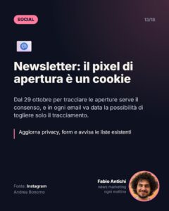Newsletter: il pixel di apertura è un cookie