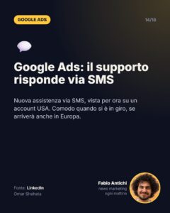 Google Ads: il supporto risponde via SMS