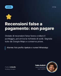 Recensioni false a pagamento: non pagare